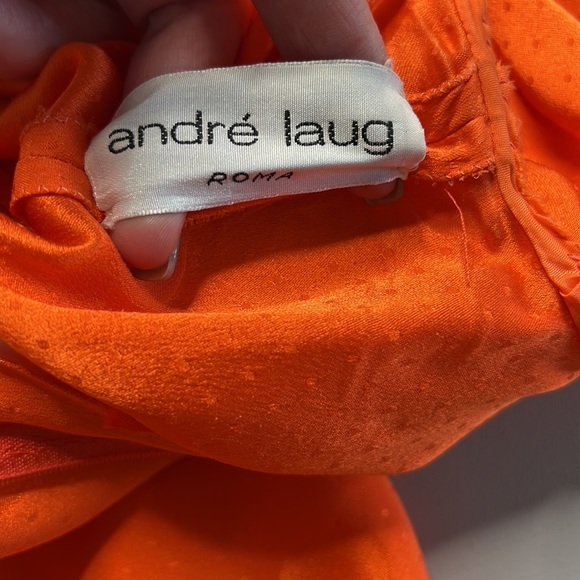 Vintage Andre Laug orange silk blouse - Picture 6 of 6